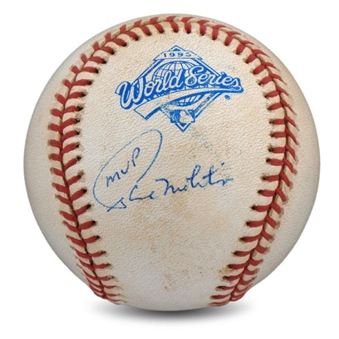 Paul Molitor Signed & Incribed Game Used 1993 World Series Baseball (Mears)